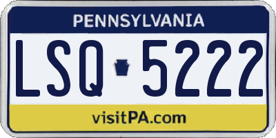 PA license plate LSQ5222