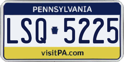 PA license plate LSQ5225