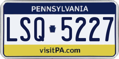 PA license plate LSQ5227