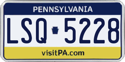 PA license plate LSQ5228