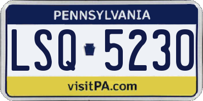 PA license plate LSQ5230