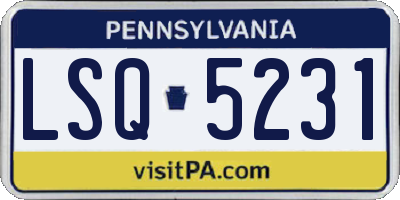 PA license plate LSQ5231