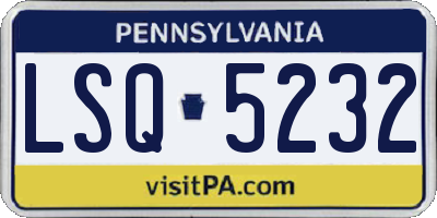 PA license plate LSQ5232