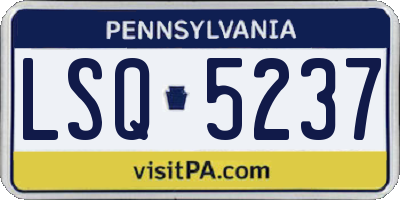 PA license plate LSQ5237