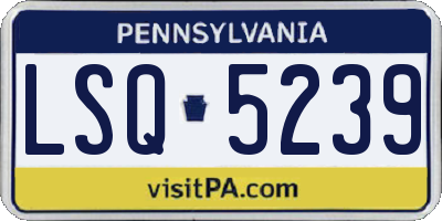 PA license plate LSQ5239