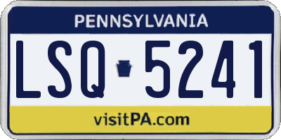 PA license plate LSQ5241