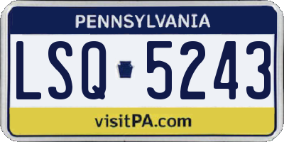 PA license plate LSQ5243