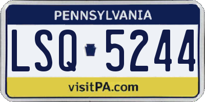 PA license plate LSQ5244
