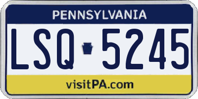 PA license plate LSQ5245