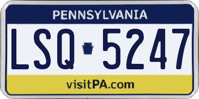 PA license plate LSQ5247