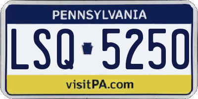 PA license plate LSQ5250