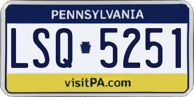PA license plate LSQ5251