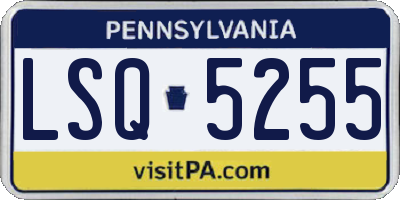 PA license plate LSQ5255