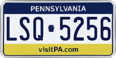 PA license plate LSQ5256