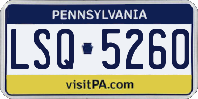 PA license plate LSQ5260