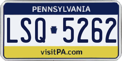 PA license plate LSQ5262