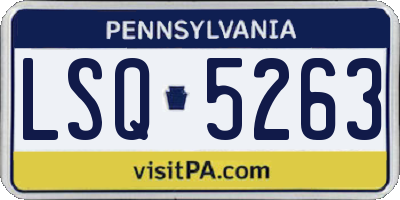 PA license plate LSQ5263