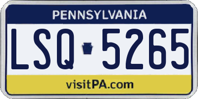 PA license plate LSQ5265