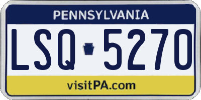 PA license plate LSQ5270