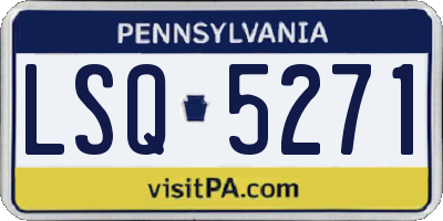 PA license plate LSQ5271