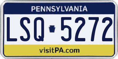 PA license plate LSQ5272