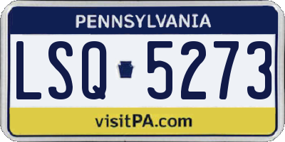 PA license plate LSQ5273