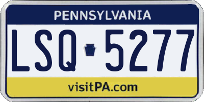 PA license plate LSQ5277