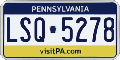 PA license plate LSQ5278
