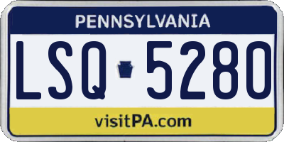 PA license plate LSQ5280