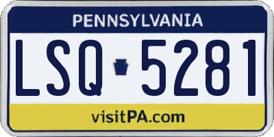 PA license plate LSQ5281