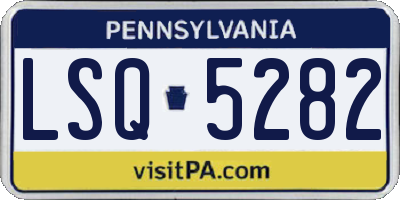 PA license plate LSQ5282