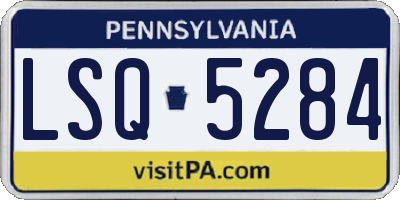 PA license plate LSQ5284