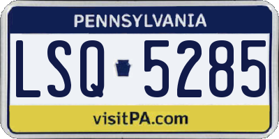 PA license plate LSQ5285