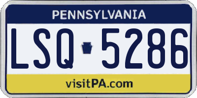 PA license plate LSQ5286