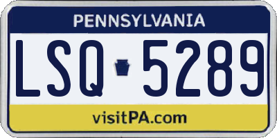 PA license plate LSQ5289