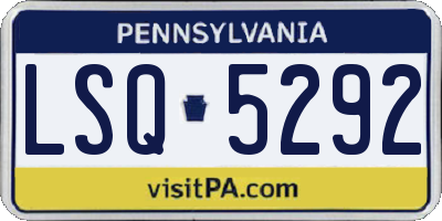 PA license plate LSQ5292