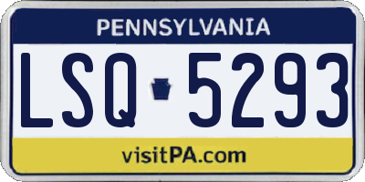 PA license plate LSQ5293