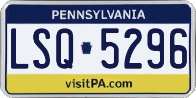 PA license plate LSQ5296