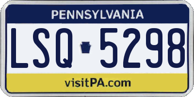 PA license plate LSQ5298