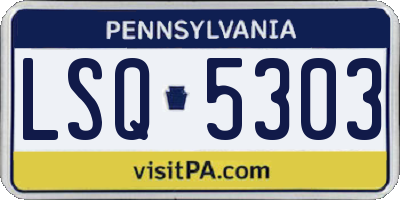 PA license plate LSQ5303