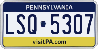 PA license plate LSQ5307