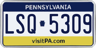 PA license plate LSQ5309