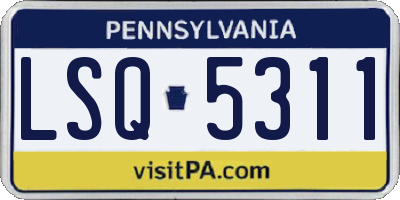 PA license plate LSQ5311