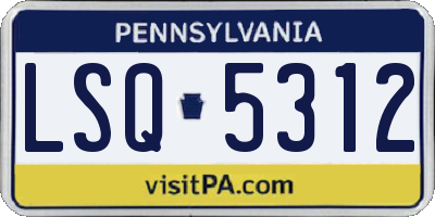 PA license plate LSQ5312