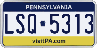 PA license plate LSQ5313