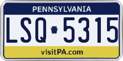PA license plate LSQ5315