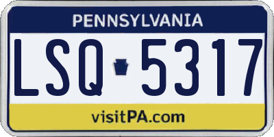 PA license plate LSQ5317