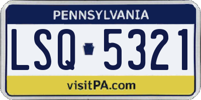 PA license plate LSQ5321