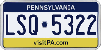 PA license plate LSQ5322