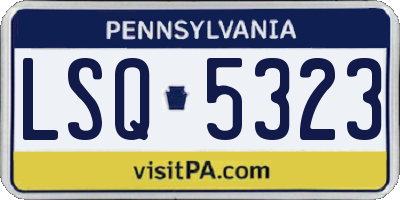 PA license plate LSQ5323
